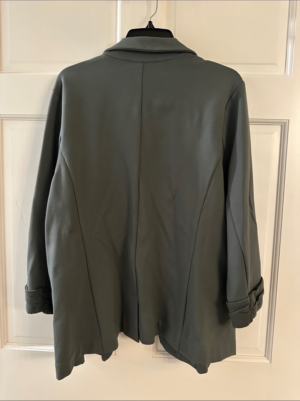 Skies Are Blue Olive Gray Open-Front Blazer - Picture 2 of 3